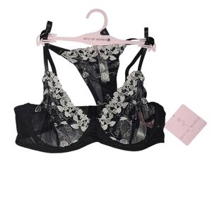 Black Lace Bra & Panty Set - Size Large